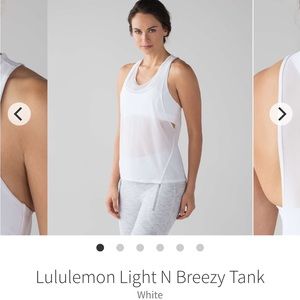Lululemon Light and Breezy Tank in white.  Size 12.  2 in 1!